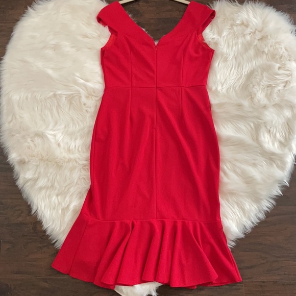 Red off the shoulder dress - Picture 2 of 6